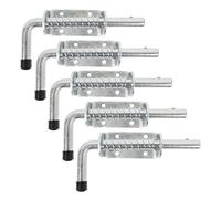 Alberts 846817 Pestillo tipo pistola, con mango redondo y resorte, galvanizado, pasivado de capa gruesa, placa de 85 x 40 mm, perno de 14 x 176 mm, juego de 5 unidades