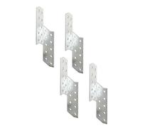 Alberts 846848 Escuadra asimétrica, A la derecha y a la izquierda, Galvanizado Sendzimir, 32 x 32 x 170 mm, Juego de 4