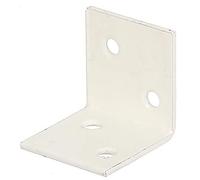 Alberts 847517 Escuadra de ensamblaje ancha, Recubrimiento plástico blanco, 30 x 30 x 30 mm, Juego de 50