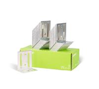 Alberts 847609 Escuadra regulable, Con agujero oblongo, Galvanizado, pasivado con capa gruesa, 40 x 77 x 65 mm, Juego de 25