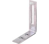 Alberts 847623 Escuadra regulable, Con agujero oblongo, Galvanizado, pasivado con capa gruesa, 65 x 80 x 20 mm, Juego de 25