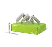 Alberts 847760 Escuadra para viga, Estrecha, Galvanizado, pasivado con capa gruesa, 100 x 100 x 20 mm, Juego de 20