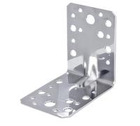 Alberts 848224 Escuadra reforzada con nervio, Acero inoxidable, 90 x 90 x 65 mm, Juego de 10