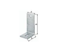 Alberts 848378 Ángulo de ajuste | con orificio largo, para fijación de hormigón, galvanizado en caliente, 80 x 150 x 60 mm, juego de 10 unidades