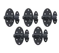 Alberts 850678 Perno Grendel Ovado, con pomo de latón, galvanizado, plastificado gris grafito, placa 40 x 75 mm, perno Ø 9 mm, Juego de 5
