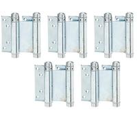 Alberts 852542 Bisagra para puertas vaivén, Galvanizado en azul, Altura 100 mm, Juego de 5