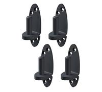 Alberts 852733 Abrazadera para atornillar, Ovado, Diseño con gancho DI, Revestimiento de plástico gris grafito, Retroceso Ø13 mm, Placa 102 x 35 mm, Juego de 4