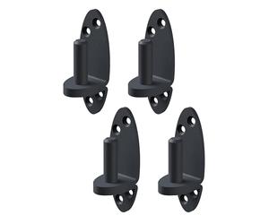 Alberts 852733 Abrazadera para atornillar, Ovado, Diseño con gancho DI, Revestimiento de plástico gris grafito, Retroceso Ø13 mm, Placa 102 x 35 mm, Juego de 4