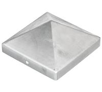 Alberts 860011 Capuchón para postes de madera, Modelo alto, Fundición de aluminio, expuesta, 120 x 120 mm, Juego de 10