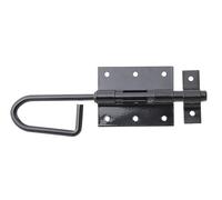 Alberts 863296 Cerrojo para cajas, porta-candados, Con cerradero fijado, Recubrimiento plástico negro, Pletina 80 x 66 mm, Ø del perno 11,5 x 200 mm, Juego de 10