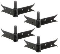 Alberts 863838 Gozne de ángulo, Para atornillar, Negro, Ø del entre eje 14 mm, Pletina 140 x 120 mm, Juego de 4