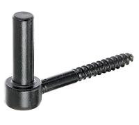 Alberts 863883 Gozne para atornillar, En forma de J, con roscado cortado, Barniz de inmersión negro, Ø del entre eje 14 mm, Longitud 105 mm, Juego de 10