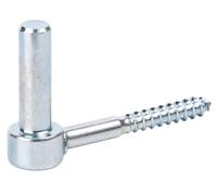 Alberts 863968 Gozne para atornillar, En forma de J, con roscado cortado, Galvanizado en azul, Ø del entre eje 14 mm, Longitud 105 mm, Juego de 10