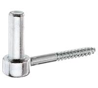 Alberts 863975 Gozne para atornillar, En forma de J, con roscado cortado, Galvanizado, pasivado con capa gruesa, Ø del entre eje 16 mm, Longitud 110 mm, Juego de 10