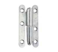 Alberts 865382 Bisagra universal tipo París, A la izquierda o a la derecha, Galvanizada en amarillo, 80 x 40 mm, Juego de 12