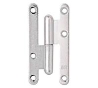 Alberts 865429 Bisagra universal tipo París, A la izquierda o a la derecha, galvanizado en azul, 80 x 40 mm, Juego de 12