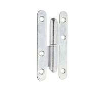 Alberts 865436 Bisagra universal tipo París, A la izquierda o a la derecha, galvanizado en azul, 95 x 45 mm, Juego de 12