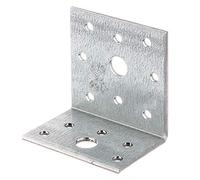 Alberts 866846 Escuadra de ensamblaje, Galvanizado Sendzimir, 40 x 60 x 60 mm, Juego de 50