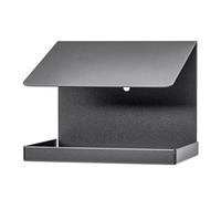 Alberts Casa para pájaros con techo inclinado - Caja nido de acero negro mate - Nido para pájaros para colgar o colocar - 120 x 150 x 120 mm