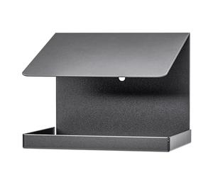 Alberts Casa para pájaros con techo inclinado - Caja nido de acero negro mate - Nido para pájaros para colgar o colocar - 120 x 150 x 120 mm
