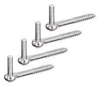 ALBERTS GAH 311094 312084 - Bisagra para atornillar, gancho en forma de J, con rosca cortada, galvanizada en amarillo, diámetro del mandril de 10 mm, longitud de 120 mm, juego de 4