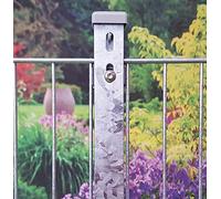 Alberts Juego de 4 soportes para postes en H, galvanizados en caliente, ancho de 116 mm, altura total de 800 mm, grosor del material: 8 mm