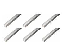 Alberts Juego de 6 perfiles en U, aluminio, natural, 1000 x 6 x 6 mm