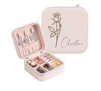 ALBK Regalos personalizados para mujeres - Joyero de viaje personalizado para niñas, pequeño estuche de joyería de viaje, regalos de propuesta de dama de honor, mini joyero, regalos para cumpleaños,