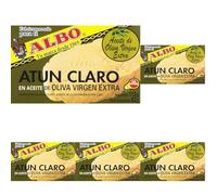 Albo Atún Claro en Aceite de Oliva Virgen Extra, 112g (Paquete de 5)