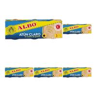 Albo Conserva de Atún Claro en Aceite de Girasol, Pack 3 Latas x 65 g (Paquete de 5)