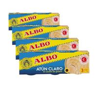 Albo Conserva de Atún Claro en Aceite de Girasol, Pack 3 Latas x 92 g (Paquete de 4)