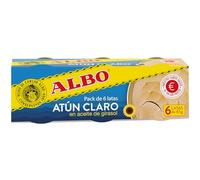 Albo Conserva de Atún Claro en Aceite de Girasol, Pack 6 Latas x 65 g
