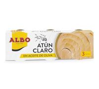 Albo Conserva de Atún Claro en Aceite de Oliva, Pack 3 Latas x 65 g
