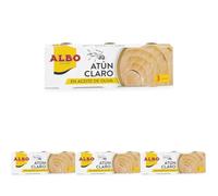 Albo Conserva de Atún Claro en Aceite de Oliva, Pack 3 Latas x 65 g (Paquete de 4)