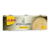 Albo Conserva de Atún Claro en Aceite de Oliva Virgen Extra, Pack 3 Latas x 65 g