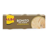 Albo Conserva de Bonito del Norte en Aceite de Oliva, Pack 3 Latas x 92 g