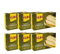Albo Conserva de Caballa del Sur, Filetes en Aceite de Oliva Virgen Extra, Pack 6 Latas x 120 g