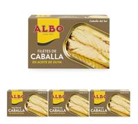 Albo Filetes de Caballa en Aceite de Oliva, 120g (Paquete de 4)