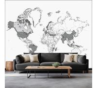 Albo Fondo de Pantalla PanoráMica 3d, Minimalista Moderno Mapa Mundo Dibujado Mano Fotomurales Mural 200 x 140 cm (An x Al) - Decoración de Pared Para Sala Cuarto Oficina y Salón
