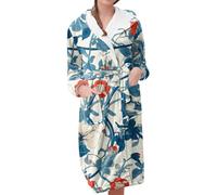 Albornoces esponjosos para mujer, cálidos y acogedores, batas de toalla con capucha para mujer, bata de forro polar con capucha acogedora, bata de rizo para la mañana, bata térmica de invierno para el