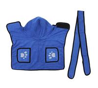 Albornoz de baño con Capucha para Perros, con Bolsillos para Las Manos y Cintura Ajustable; Toalla de poliéster Altamente Absorbente y de Secado rápido para Perros Grandes y Gatos, (Metro)