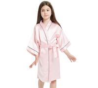 Albornoz de satén de seda para niños y niñas, tipo kimono, camisón, ropa de dormir Albornoz Mujer Talla M