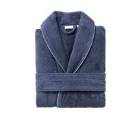 Albornoz L-XL 100%Algodón 360GSM Azul con ribetes grises Scalpers Home