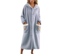 Albornoz Mujer Bata De Casa Mujer Invierno Bata Casa Invierno 5Xl Albornoz Microfibra Corta Con Capucha Batas Verano Polar Polar Cremallera Botones Ducha Dressing Gown Women De Baño Talla Grande
