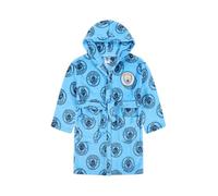 Albornoz oficial del Manchester City F.C. de forro polar con capucha para niños, azul, 9-10 años