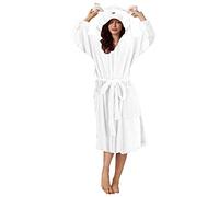 Albornoz para mujer, largo y fácil de acurrucarse, albornoz para sauna, forro polar coral, tallas grandes, túnica extra, juego de rizo para parejas, bañador, mullido, Dryrobe Szlafrok, absorbente