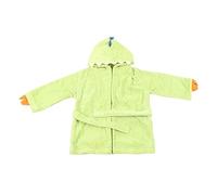 Albornoz para Niños de Talla S, Albornoz de Estilo Dinosaurio de Algodón para el Hogar, Amarillo, Verde, Tacto Suave, Diseño Frontal Abierto