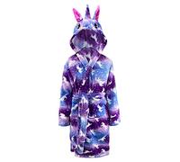 Albornoz Unicornio Niña con Capucha Night Print【Tallas Infantil 3 a 12 años】[Talla 10-12 años]【Batas Peluche Originales】Albornoz Niña de Disfraz