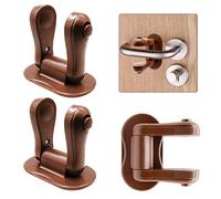 ALBOYI 3 unidades de manijas de seguridad para puerta de niños a prueba de niños 3 M adhesivo para manija de seguridad de bebé para ventana cajón vestidor clóset (blanco) marrón marrón