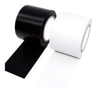 ALBOYI - Cinta aislante de PVC resistente al agua (2 unidades, 50 mm x 15 m), color negro, negro/blanco